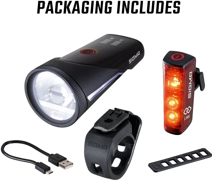 ECLAIRAGE pour vélo Kit d’éclairage Sigma Aura 100 comprenant Blaze Link