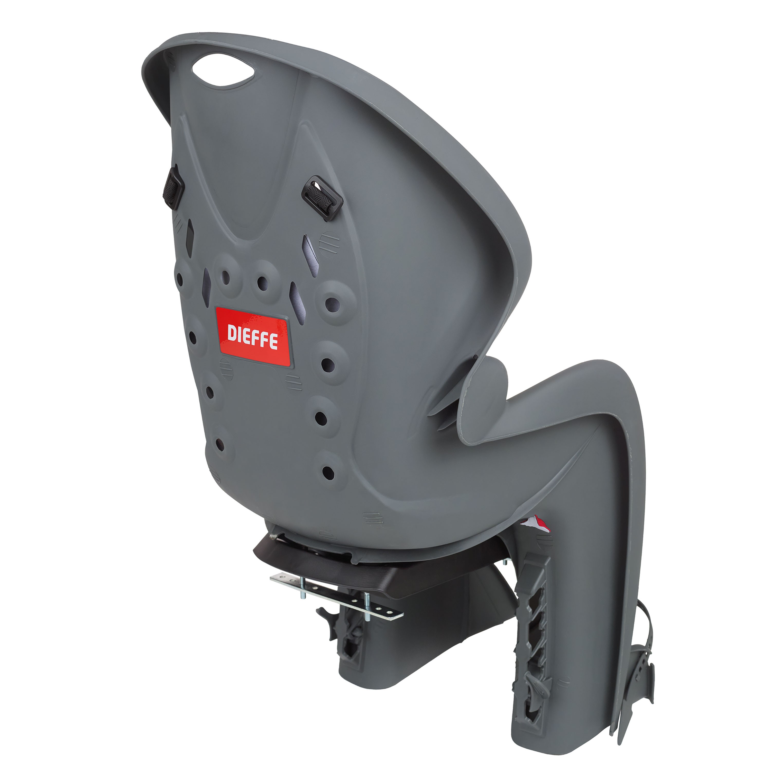 Dieffe porte bébé bikey gp fixation porte-bagage gris/rouge