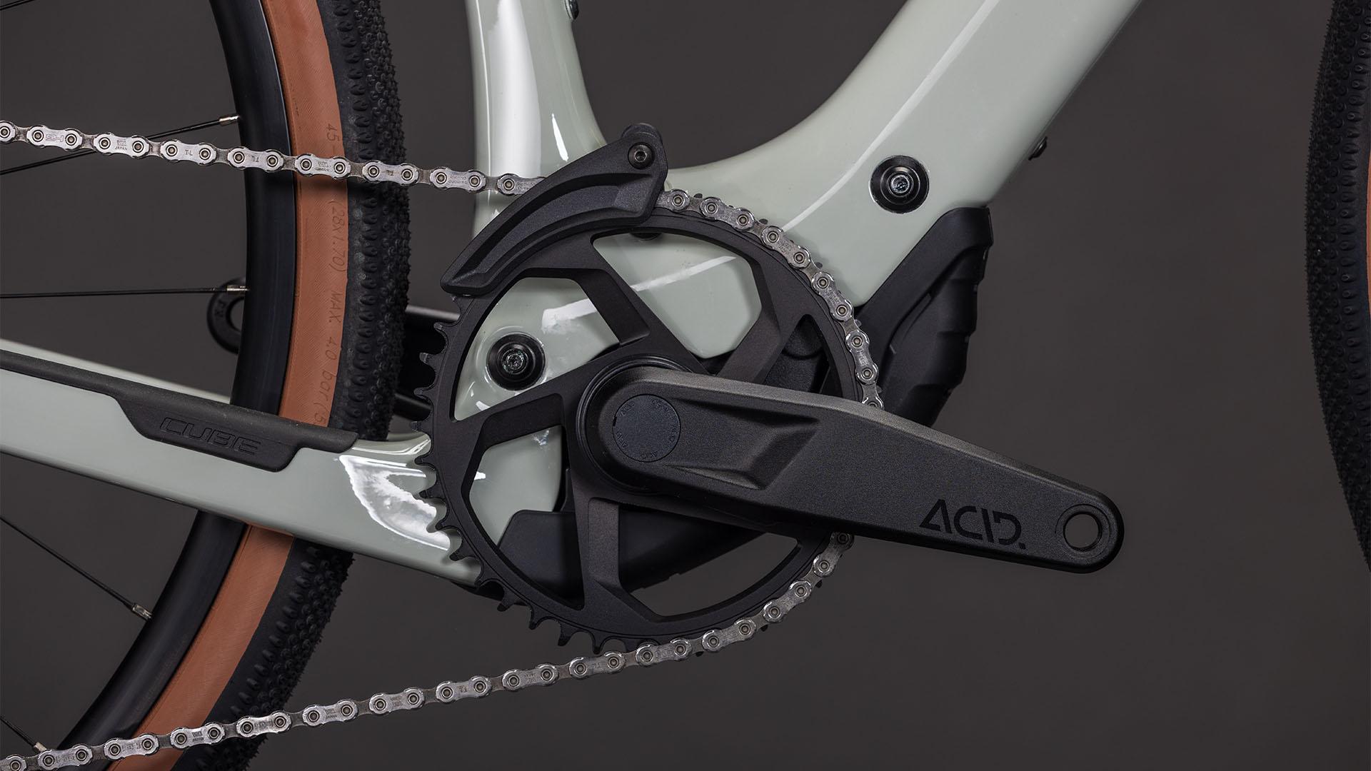 Vélo gravel électrique Cube nuroad hybrid c:62 race 400x reedbeige´n´black