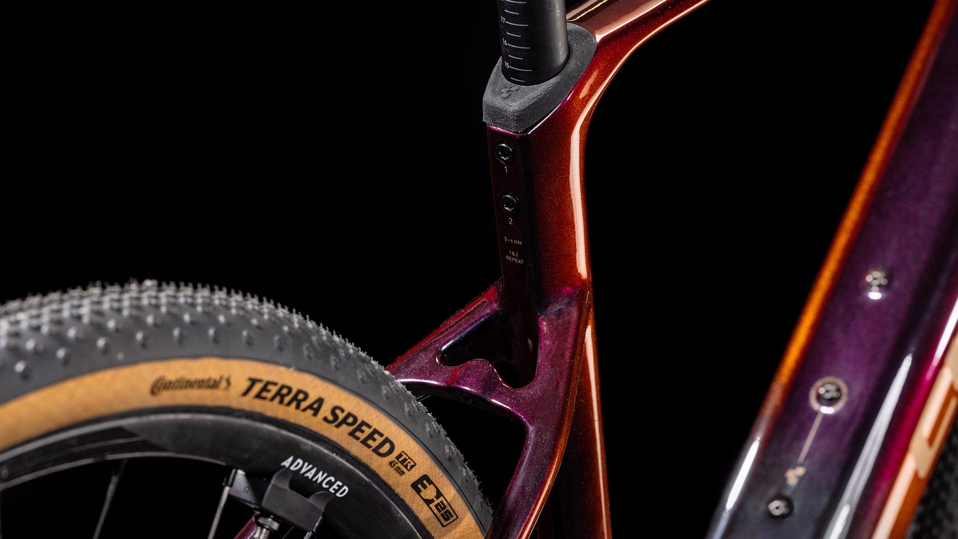 Vélo gravel électrique Cube nuroad hybrid c:62 slt 400x solareclipse´n´bronze
