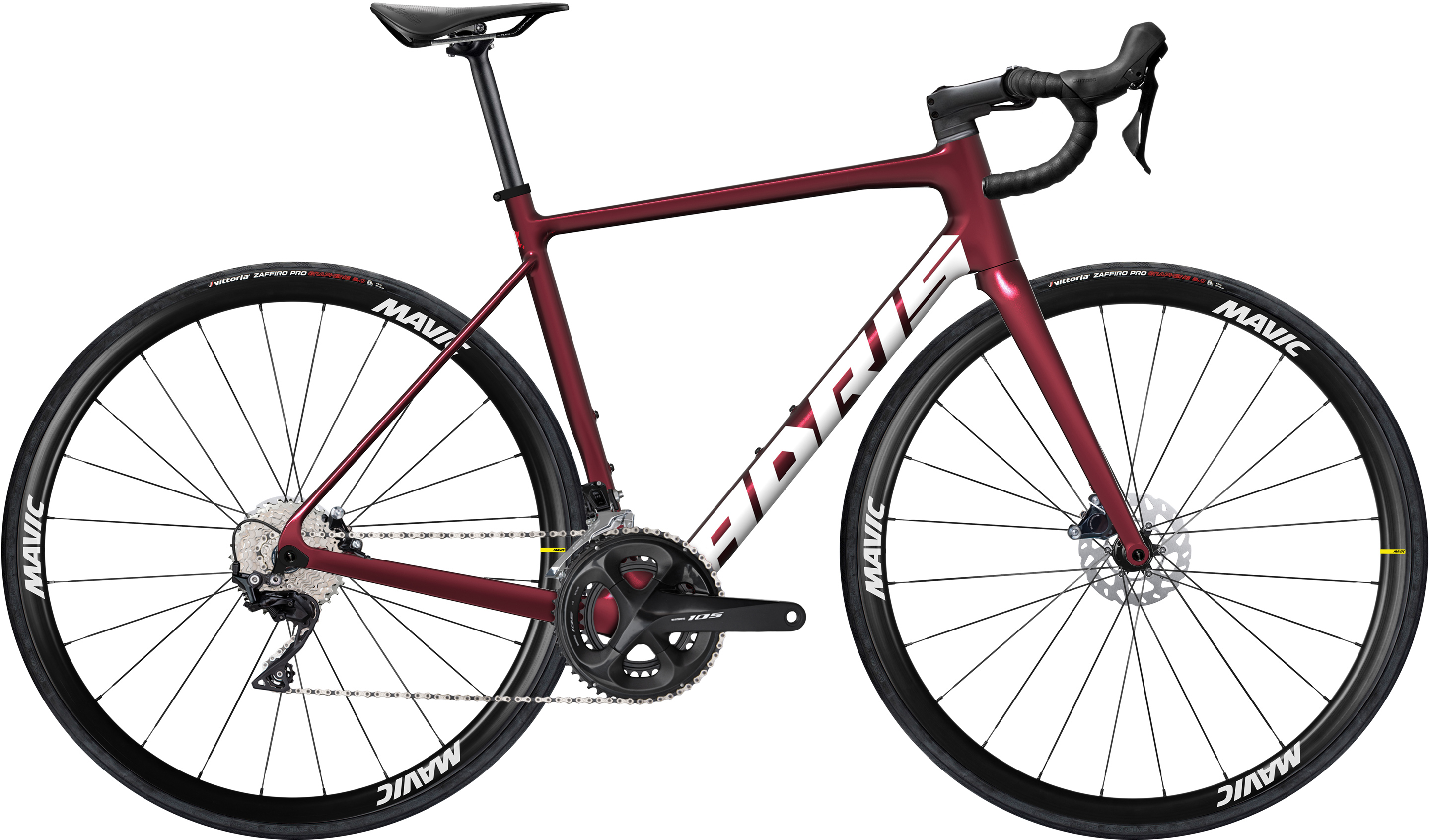 Vélo route Adris l'endurance, shimano 105 12v rouge grenat