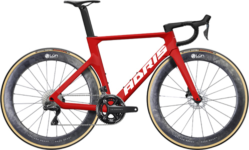 Vélo route Adris le vitesse, shimano ultégra di2 12v rouge saphir