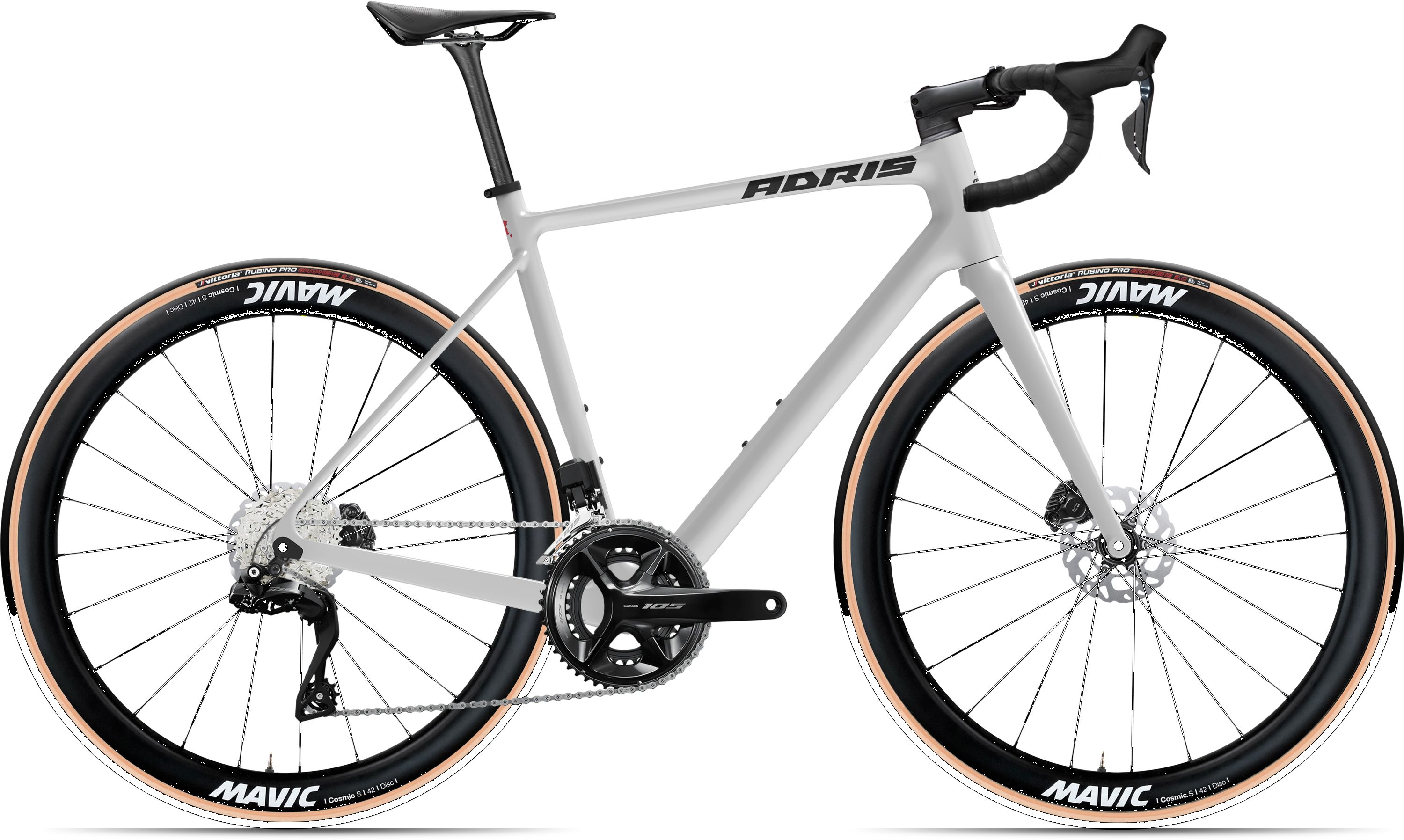 Vélo route Adris l'endurance 105 di2 12v blanc nacré