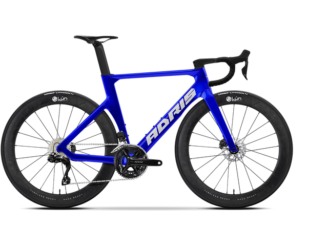 Vélo route Adris le vitesse, shimano 105 di2 12v bleu chrome